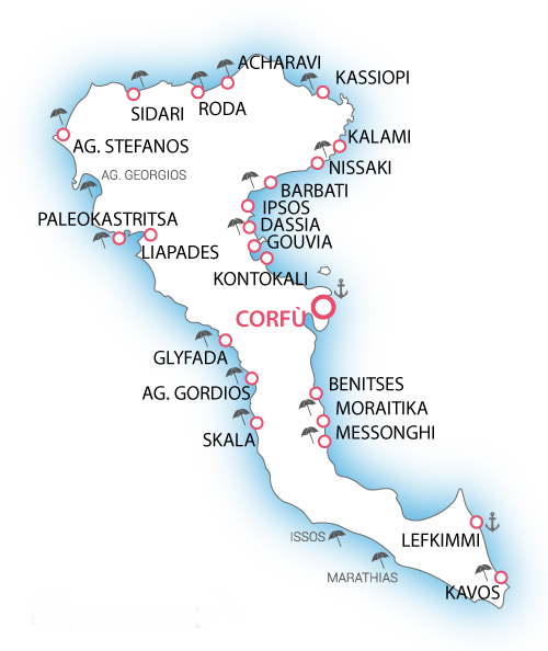 Niakas Travel » Corfu-isola-Grecia-Mappa-Cartina